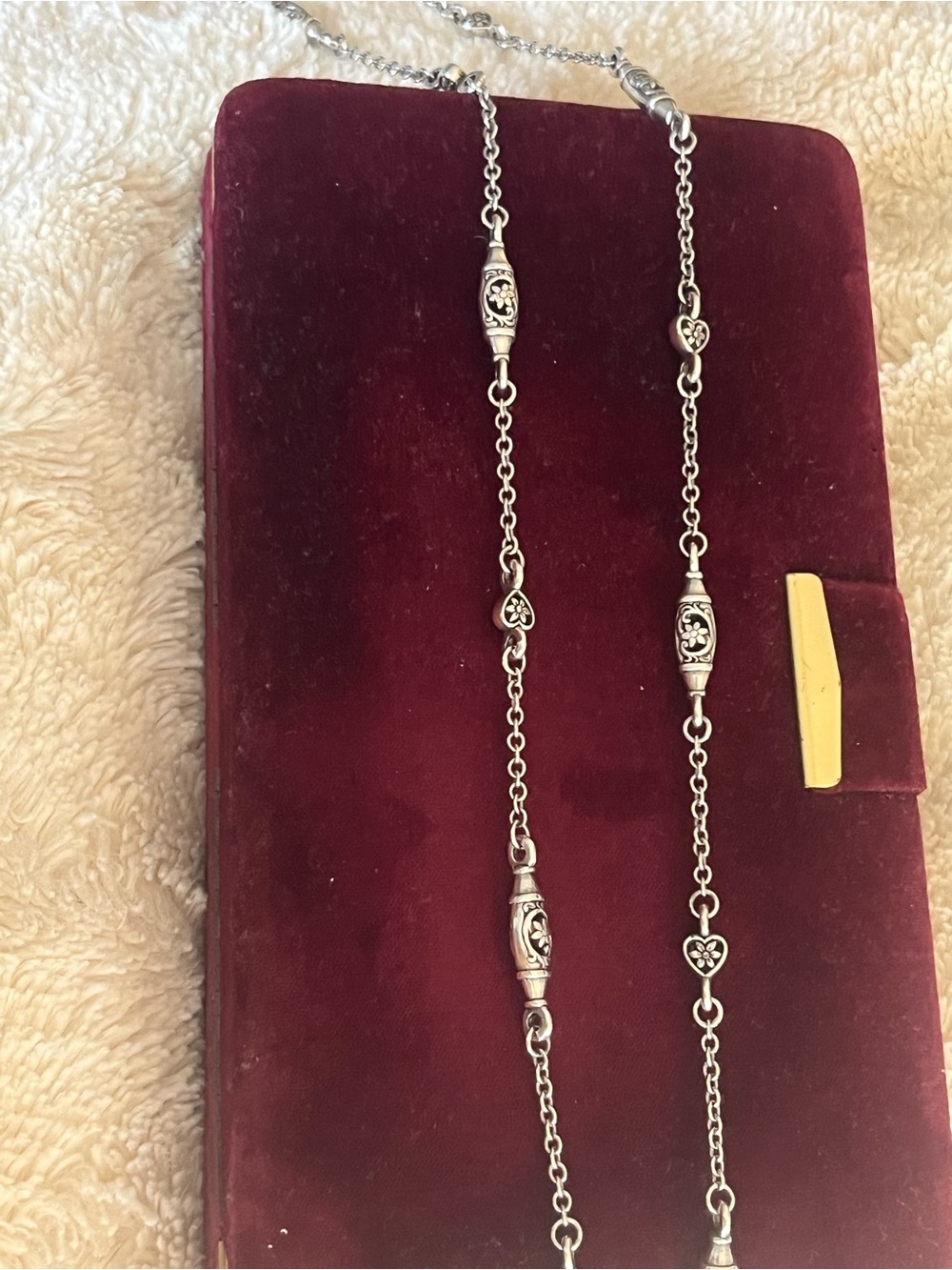 Brighton 38” Silver Tone Heart Link Necklace